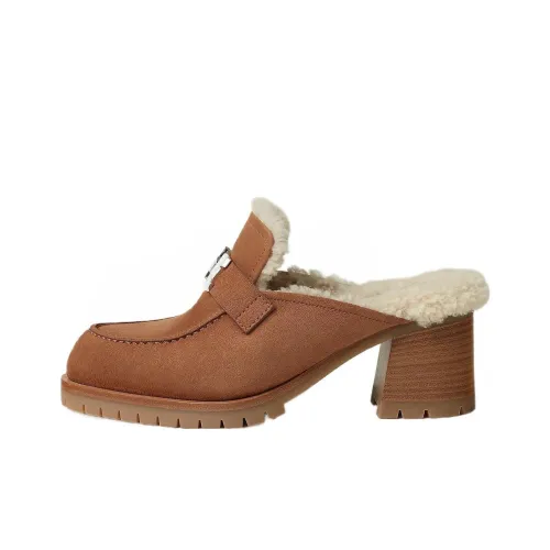 HERMES Домашние тапочки Женские Коричневый