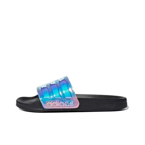 adidas Adilette Резиновая подошва Противоскользящие слипоны Женские Черный Синий Фиолетовый