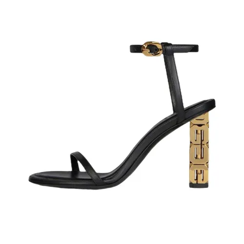 Givenchy G Cube One Strap Sandals 8,3 см Женские Черный Золото
