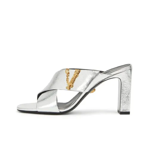 VERSACE Слипоны Женские Серебряные