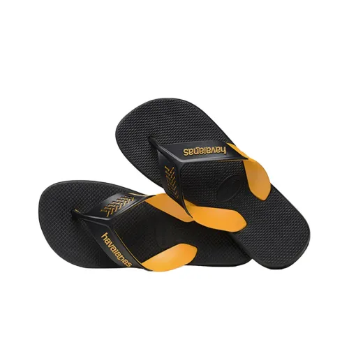 Havaianas Dynamic Резиновая подошва устойчивая к запахам шлепанцы мужские черно-желтые