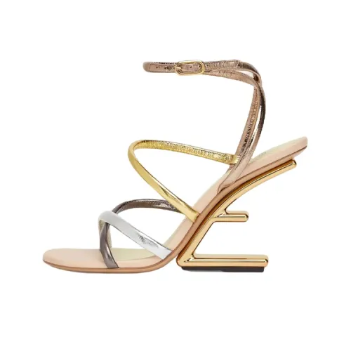 FENDI First One Ремень Сандалии Женские Золото и Серебро