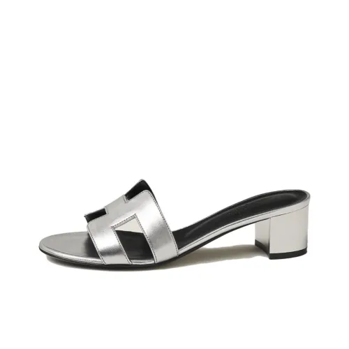 HERMES OASIS Слипоны Женские Серебряные