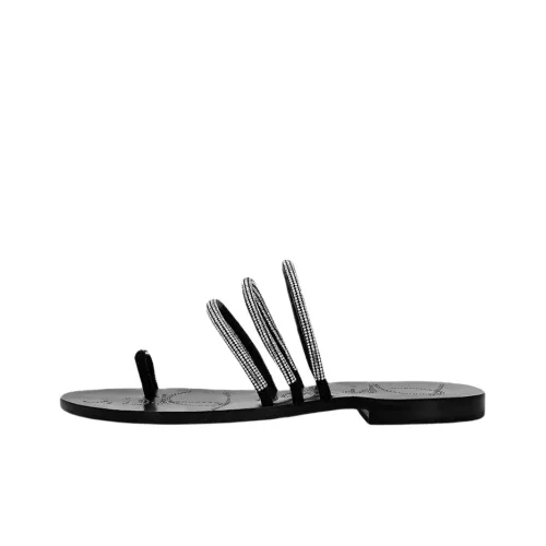 PHILIPP PLEIN Rhinestone Flip Flops Women's Black