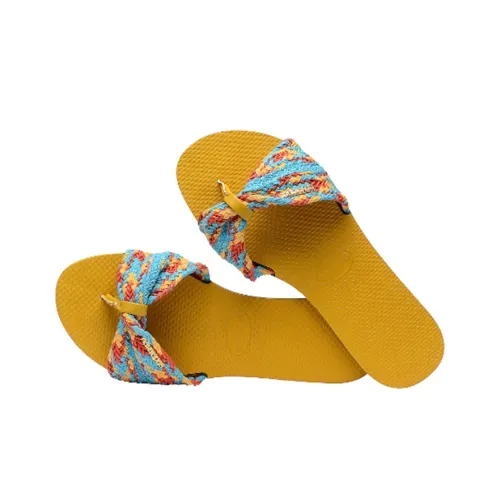 Havaianas Резиновая подошва противоскользящие шлепанцы женские темно-желтые