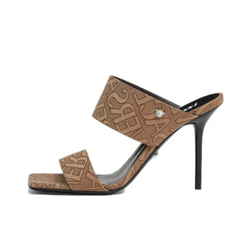 VERSACE Шлепанцы 9,4CM Женские Коричневый