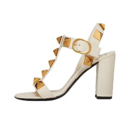 Valentino Roman Stud One Ремень Сандалии Женские Светлый Айвори