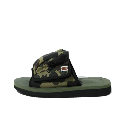 Suicoke x A BATHING APE Массаж Антибактериальный Слипоны Мужской Зеленый