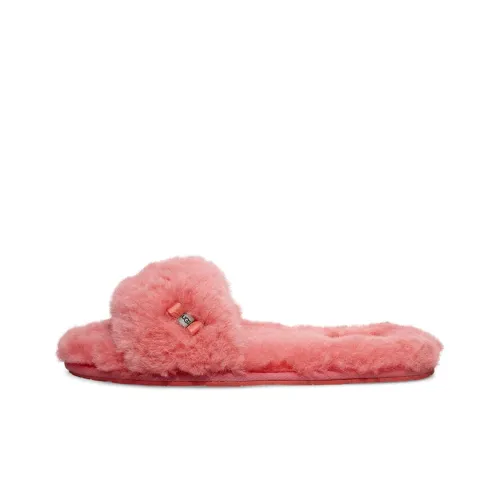 UGG FLUFF SLIDE Стильные Сандалии Женские Кораллово-красные
