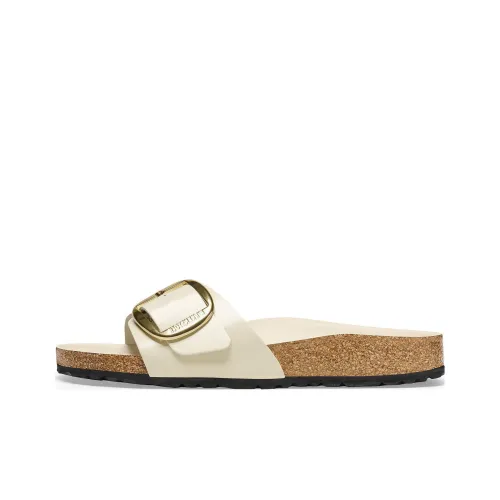 Birkenstock Madrid Big Buckle Series Slip-Resistant Слипоны Женские Ecru Narrow Fit