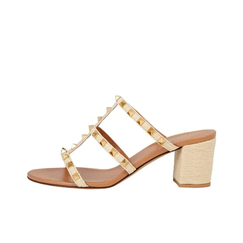 Valentino Rockstud Шлепанцы Женские Коричневый