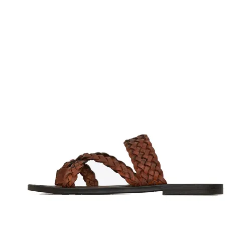 SAINT LAURENT Neil Тапочки Мужские Каштановые