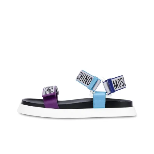 MOSCHINO One Ремешок Сандалии Мужские Черные Фиолетовые Синие