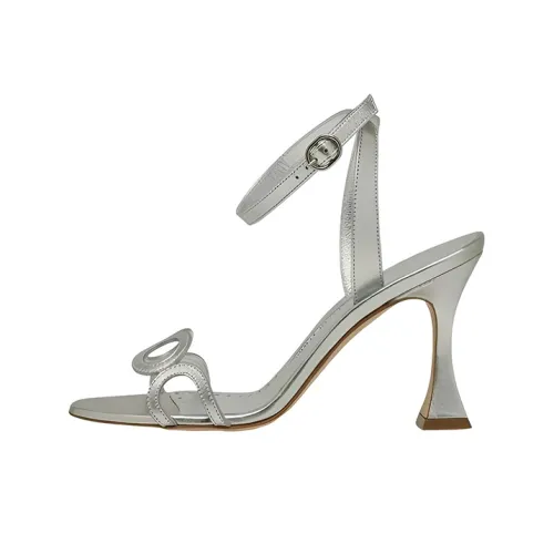 MANOLO BLAHNIK One Ремешок Сандалии Женские Серебристый Серый