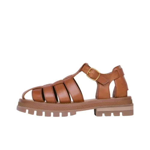 Сандалии CELINE в римском стиле Женские Рыжевато-коричневый