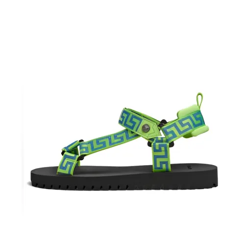 VERSACE La Greca One Ремень Сандалии Мужские Синие Зеленые