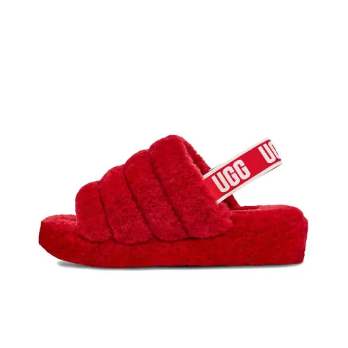 UGG FLUFF YEAH Стильные Сандалии Женские Красные