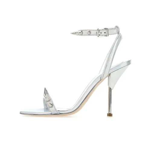 Alexander McQueen Панк One Ремень Сандалии Женские Серебряные