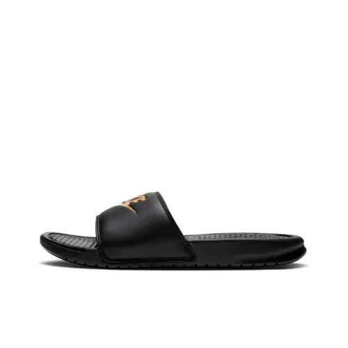 nike Benassi Slide Slip Resistant Шлепанцы Унисекс Черный Золотой