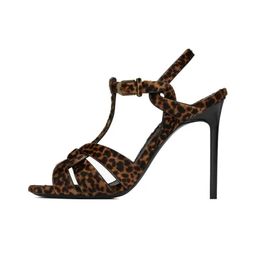 SAINT LAURENT Tribute One Ремень Сандалии Женские Черный Желтый