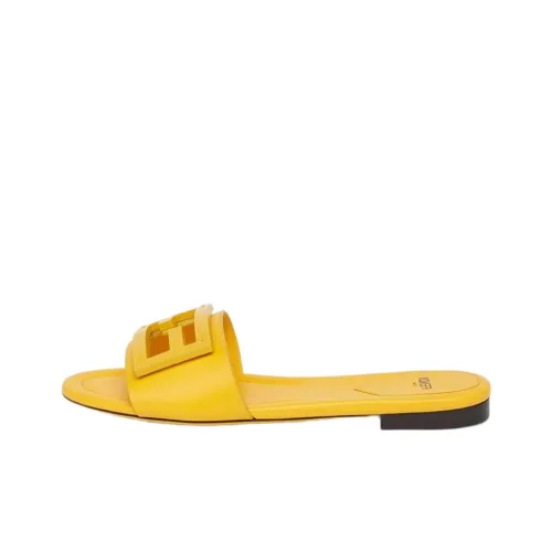 FENDI Baguette Резиновая подошва Слипоны Женские Желтые
