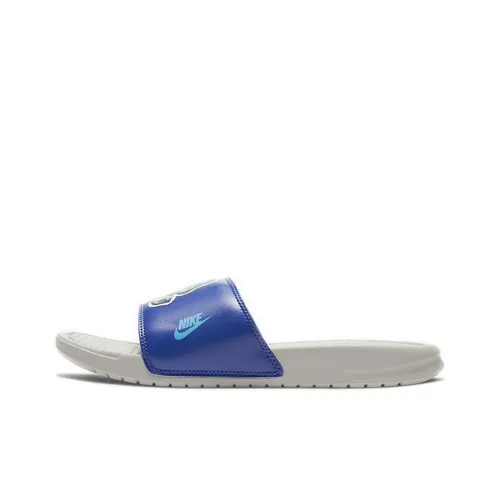 Nike Benassi JDI Print Slip-on с устойчивым покрытием Мужской Белый Синий