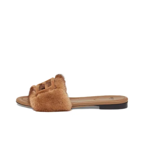 FENDI Подпись Слипоны Женские Коричневый