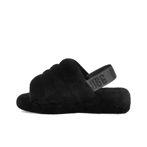 UGG FLUFF YEAH Модные и Удобные Женские Сандалии Черные