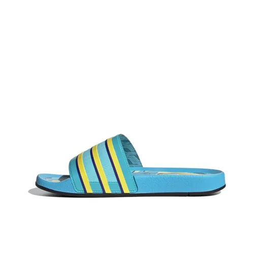 adidas originals Adilette Резиновая подошва Противоскользящие слипоны Унисекс Синий Желтый