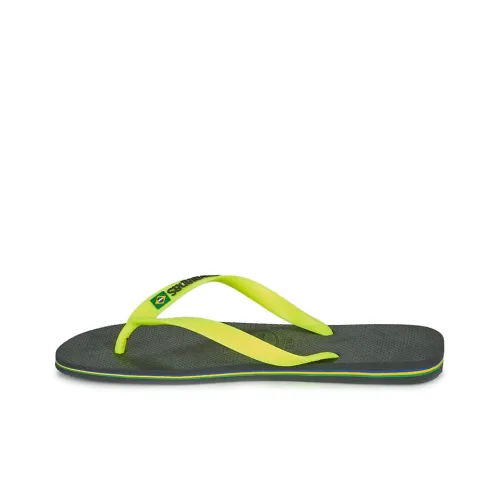 Havaianas Brazil Logo Стильные Сандалии Мужские Черные Зеленые