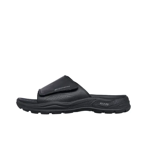 Skechers Arch Fit Motley Резиновая подошва Тихий Слипоны Мужской Черный