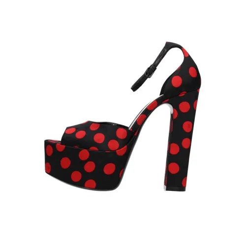 SAINT LAURENT One Ремешок Сандалии Женские Черный Красный