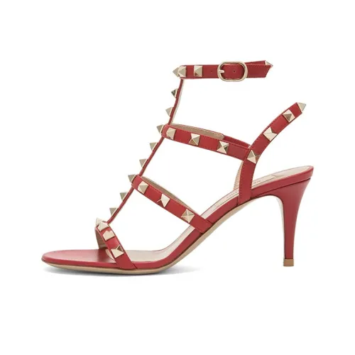 Valentino Rockstud One Ремешок Сандалии Женские Красные