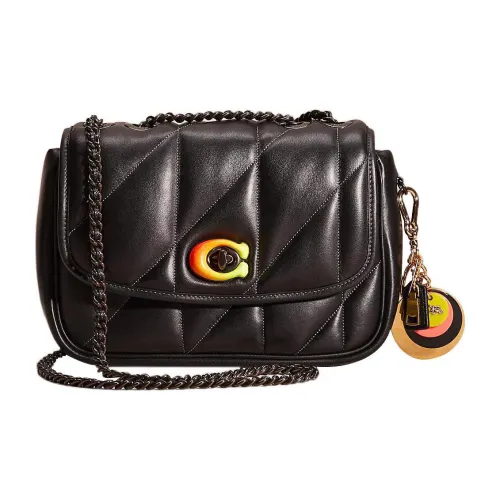 COACH Madison Кожа Подушка Сумка через плечо Женская Черная