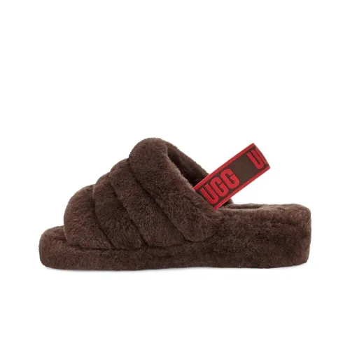 UGG FLUFF YEAH Slide Стильный Сандалии Женские Серый Красный