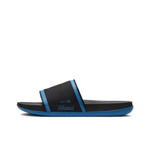 Nike Offcourt Slip-resistant Slippers Men's Black Blue Найк Offcourt Противоскользящие Тапочки Мужские Черный Синий