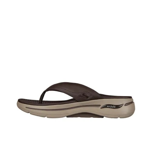 Skechers Go Walk Arch Fit Резиновая подошва Слипоны Мужской Коричневый