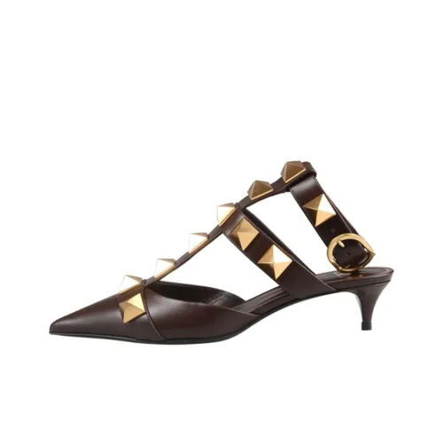 Сандалии Valentino Roman Stud в римском стиле женские коричневые