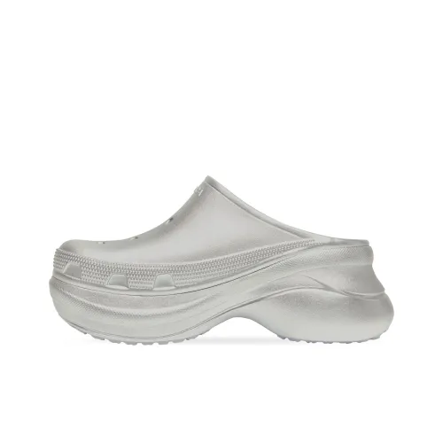 Balenciaga Crocs Домашние тапочки Женские Серебряные