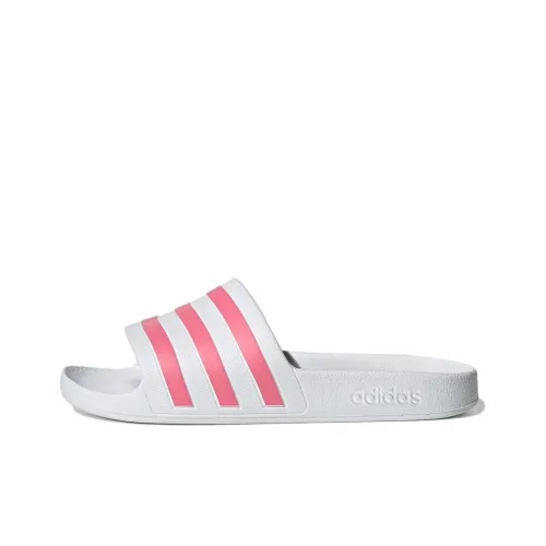 adidas Adilette Slip Resistant Слипоны Женские Белые Розовые