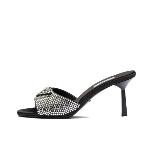 PRADA Слипоны Женские Серебристый Черный