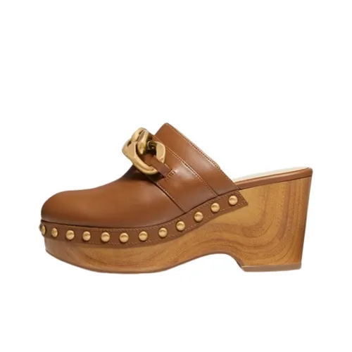 MICHAEL KORS Домашние тапочки с резиновым подошвой женские кофейного цвета