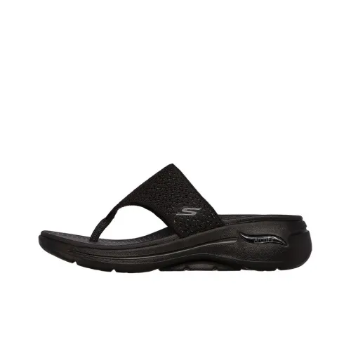 Skechers Go Walk Arch Fit Slip-resistant Слипоны Женские Чисто Черные