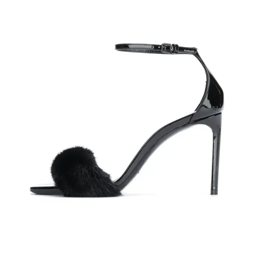 SAINT LAURENT Amber One Strap Sandals Women's Black