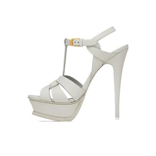 SAINT LAURENT Tribute Платформа One Ремень Сандалии Женские Белые
