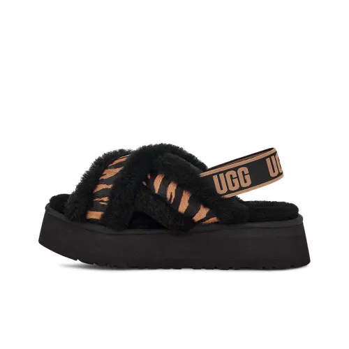 UGG DISCO Крест Slide Тапочки с принтом тигра Женские Коричневый