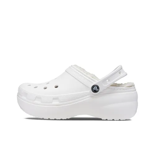 Crocs Спортивные тапочки Женские Белые Плюшевые Стельки Несъемные