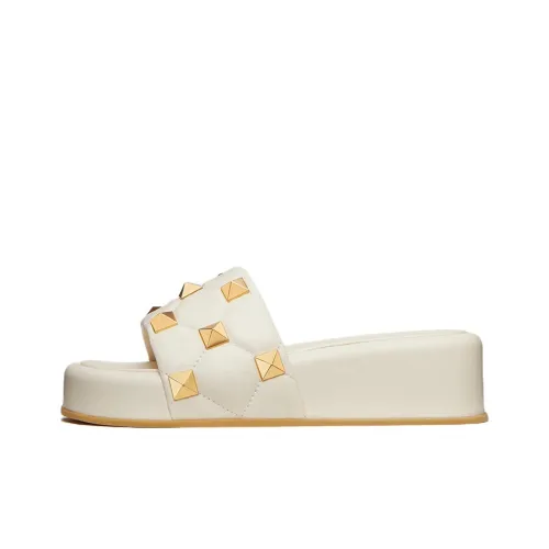 Valentino Roman Stud Слипоны Женские Светлый Айвори