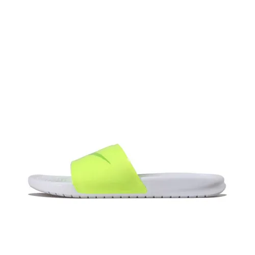 Nike Benassi JDI Резиновая подошва противоскользящие слипоны мужской неоново-желтый