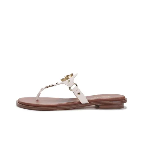 MICHAEL KORS Металл Шлепанцы Женские Кремово-белый